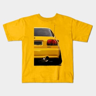 Sunny Yellow Honda Civic Vector Back Tee Kids T-Shirt